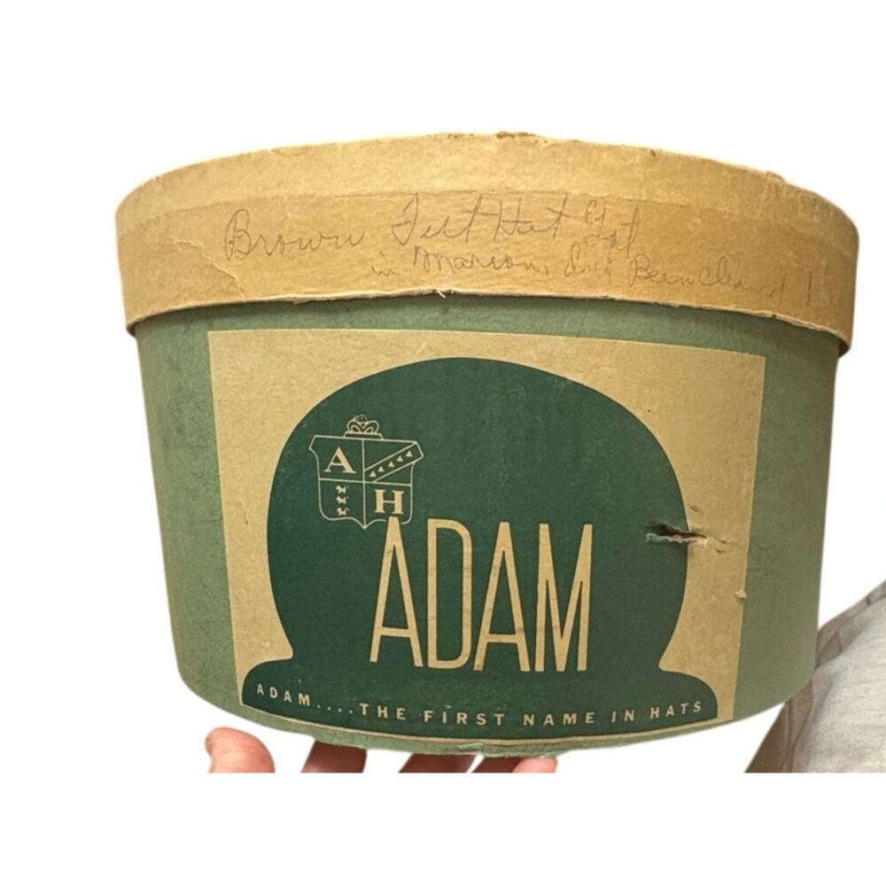 Vintage Adam Hats Barbizon straw Fedora w/ Original Box